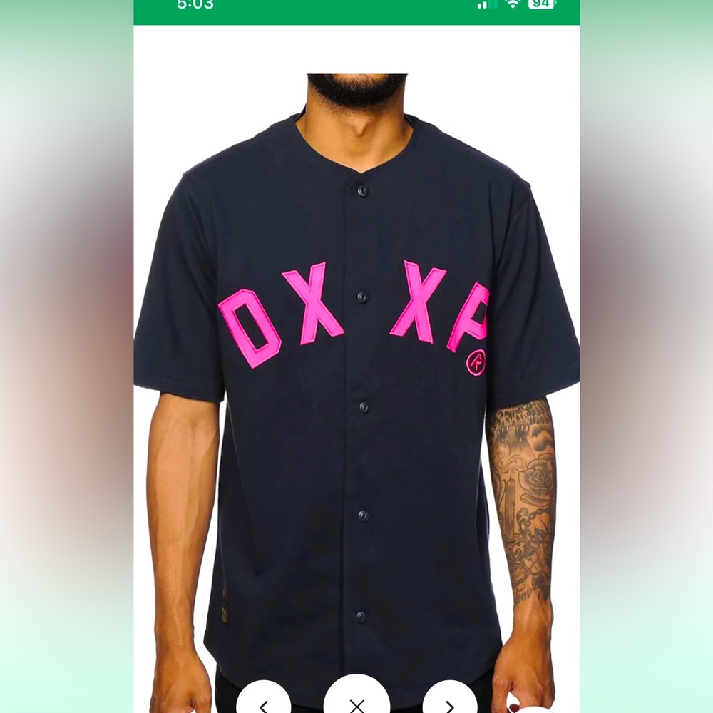 COPY - 10 Deep Winfield Baseball Jersey Navy Pink (L)